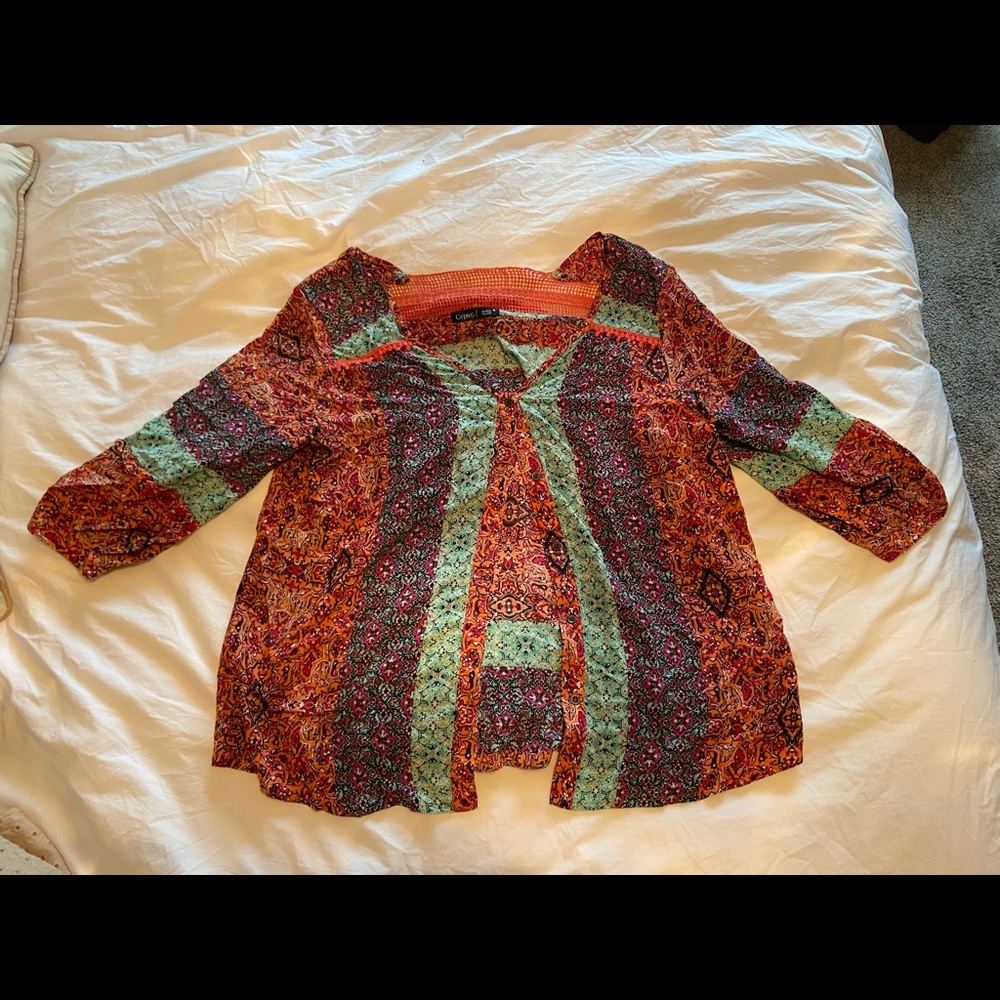 Gypsy 05 boho button down - size m